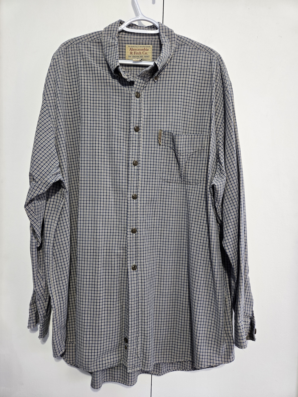 Vintage Abercrombie & Fitch Big Shirt XL Plaid Button‎ Down Y2K